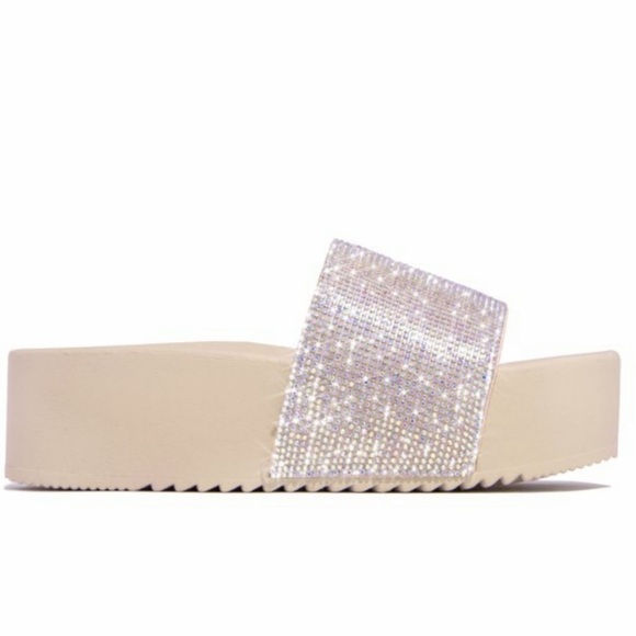 Nude Rhinestone Platform Sandals - Picture 6 of 8